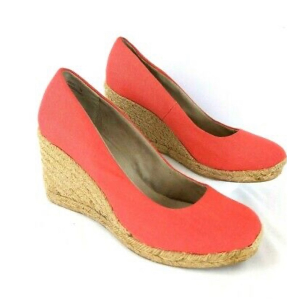 Salmon Pink Espadrille Wedges